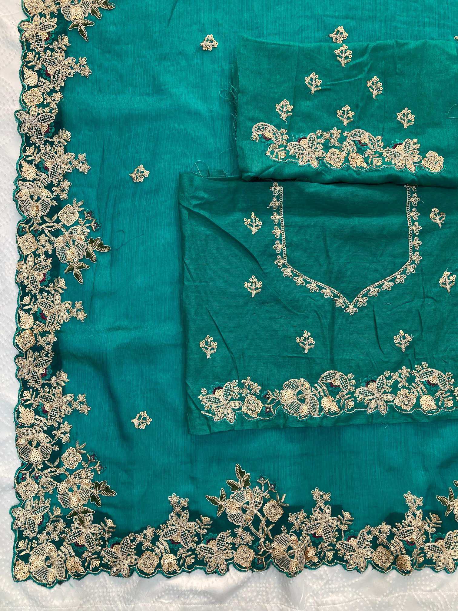 Chiffon  Embroidered Cutwork Saree